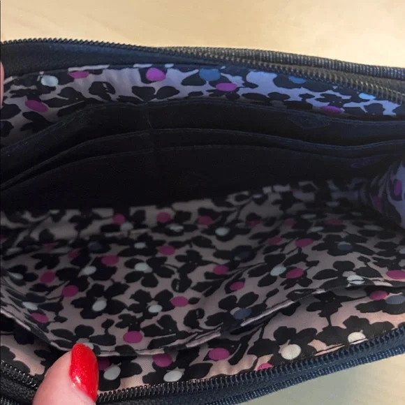 Vera Bradley Quilted Wristlet in Navy Blue/grey - Picture 3 of 4